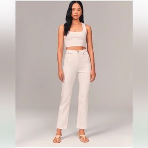 Abercrombie & Fitch Curve Love Ultra High Ankle Straight Jeans